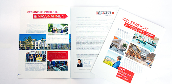 Conception and design of a citizen information brochure for the city of Neumarkt  