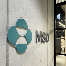 Branding and signage for pharmaceutical company MSD in Munich