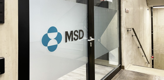 Branding and signage for pharmaceutical company MSD in Munich