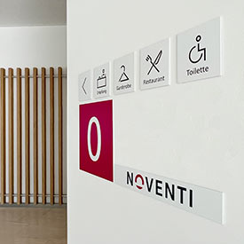 Branding, signage and foil design for NOVENTI