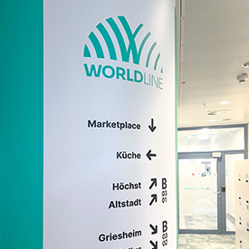 Signage and branding for WORLDLINE