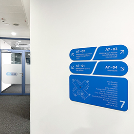Branding and signage for new Payone office space in Frankfurt