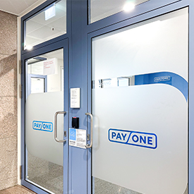 Branding and signage for new Payone office space in Frankfurt