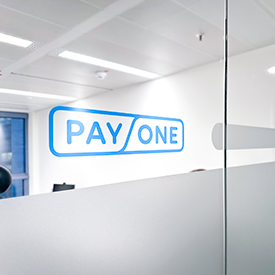 Branding and signage for new Payone office space in Frankfurt