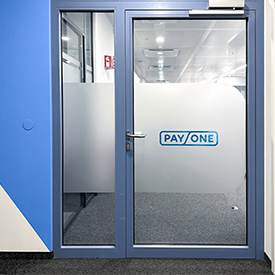 Branding and signage for new Payone office space in Frankfurt