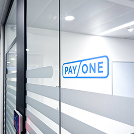 Branding and signage for new Payone office space in Frankfurt