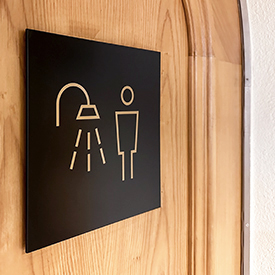 Signage for the Lifestyle Hotel Alpina in Klosters, Switzerland