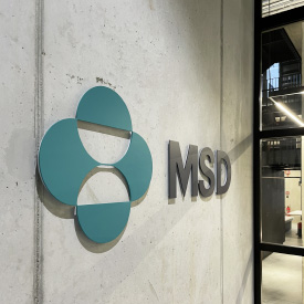Branding and signage for pharmaceutical company MSD in Munich